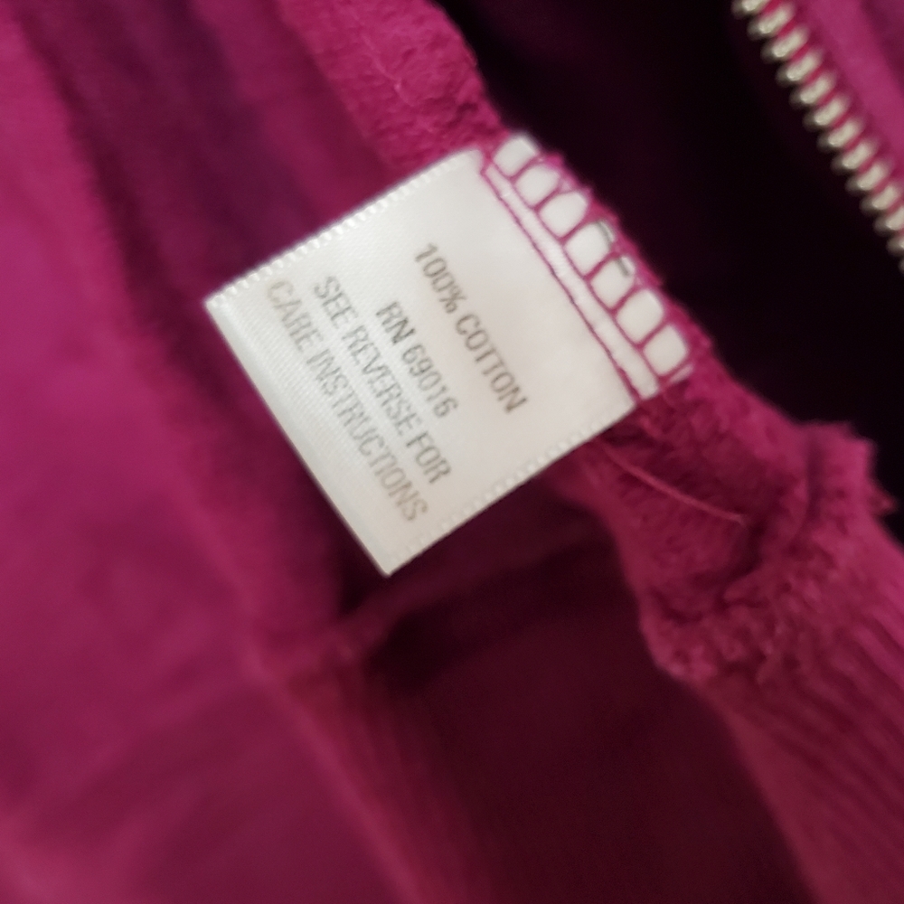 Studio Works Womens Zipfront 3/4 Sleeve Sweat Shirt Petite Large Orchid Purple - Picture 3 of 5